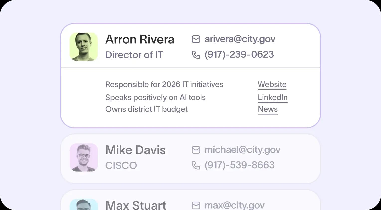 Starbridge Contacts Bridge discovering verified government decision-maker records from .gov sources