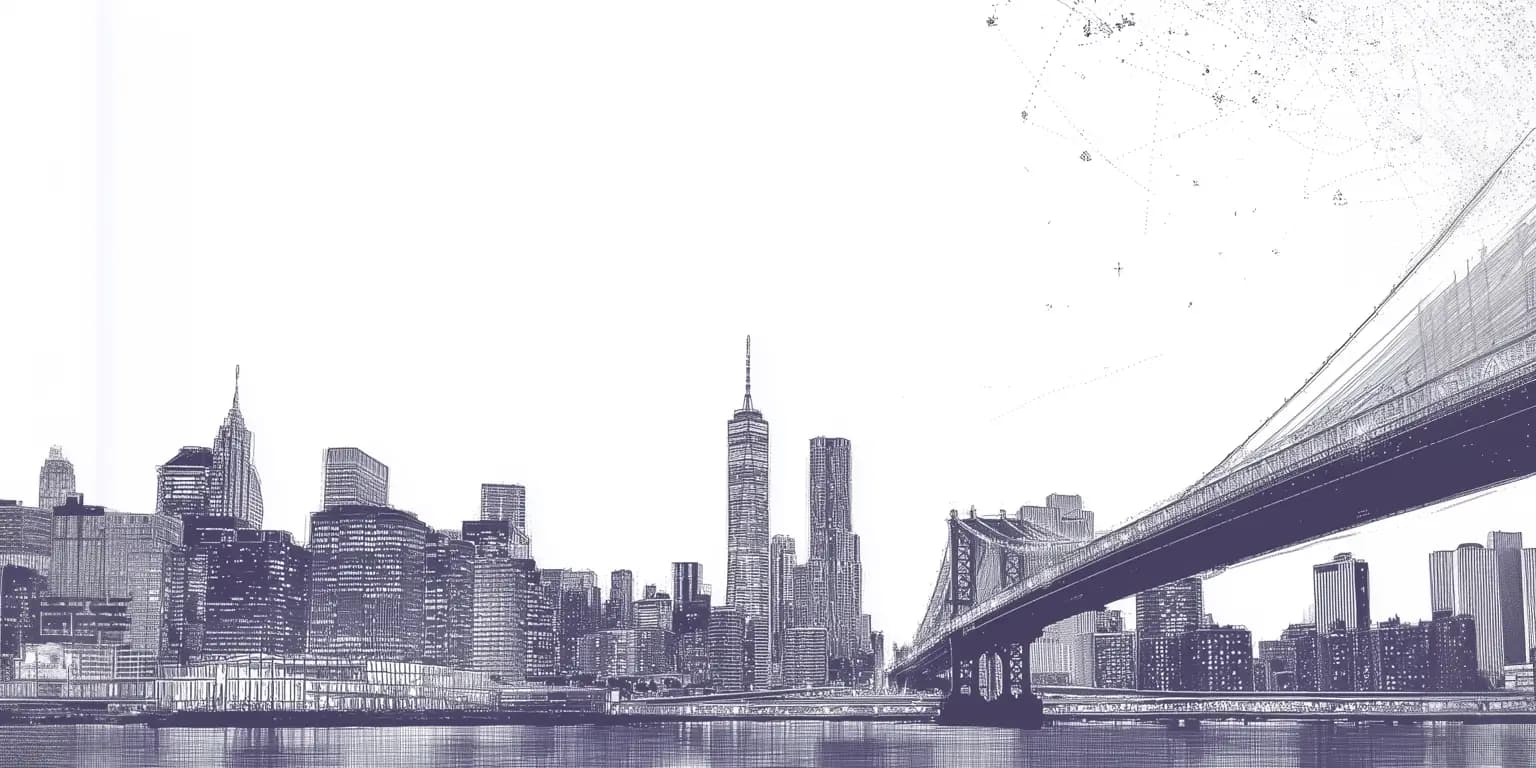 Scattered stars above the New York City skyline
